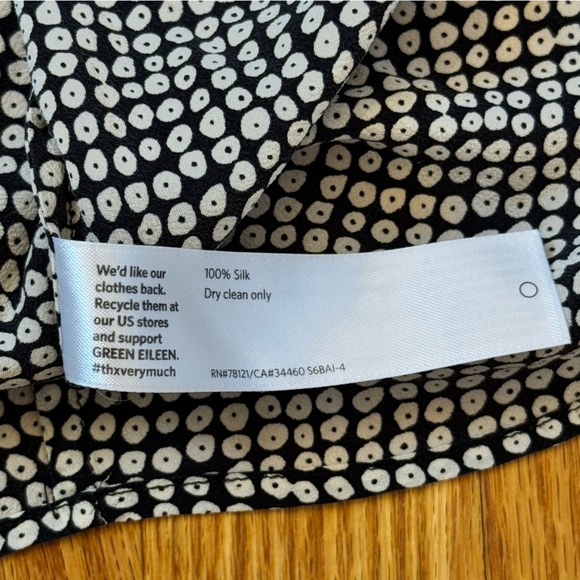 Eileen Fisher A-Line High Neck Polka Dot Swing Dress 100% Silk Women’s Size XXS - Picture 10 of 13